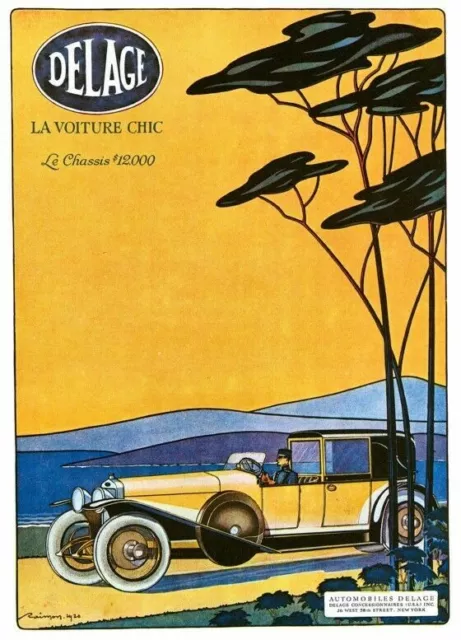 Vintage Old Transport Poster Delage Car Print Art A4 A3 A2 A1