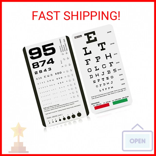 Eye Chart, Pocket Eye Chart, Snellen Pocket Eye Chart, Rosenbaum Pocket Eye Char