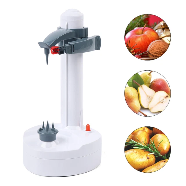 Electric Potato Peeler 2-Blades Automatic Rotating Fruits & Vegetables Cutter US
