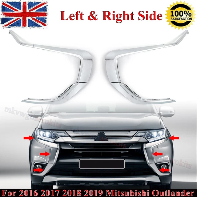 PAIR CHROME ABS Front Bumper Molding Trim Cover For Mitsubishi
