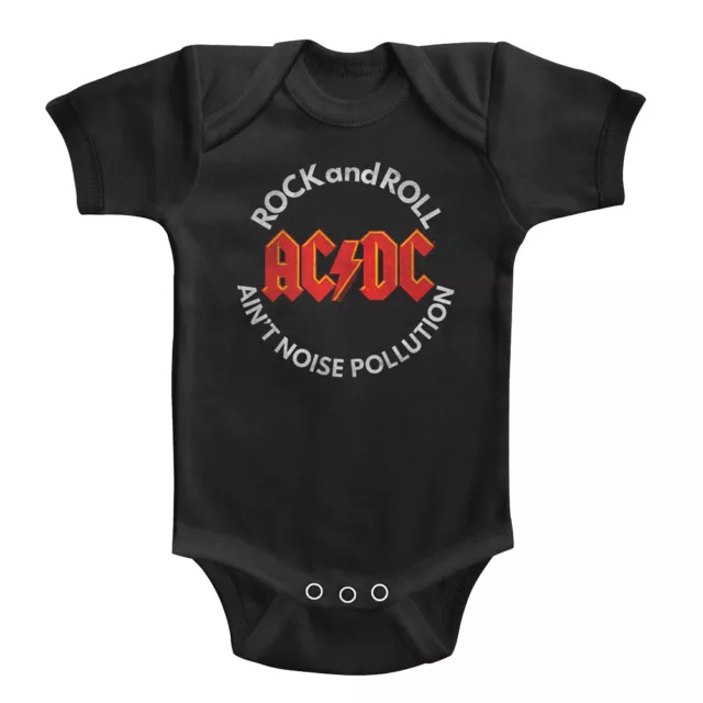 ACDC Rock & Roll No es Contaminación Ruida Bebé Body Traje Banda Concierto Infantil Mameluco