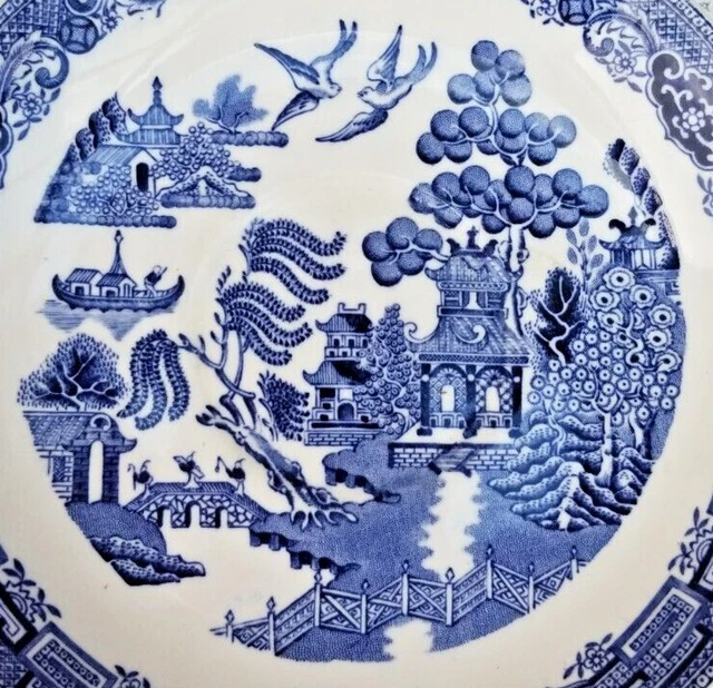 Tazze, piattini, ciotola di zucchero con motivo salice blu e bianco Wedgwood - TÈ VINTAGE CHINA