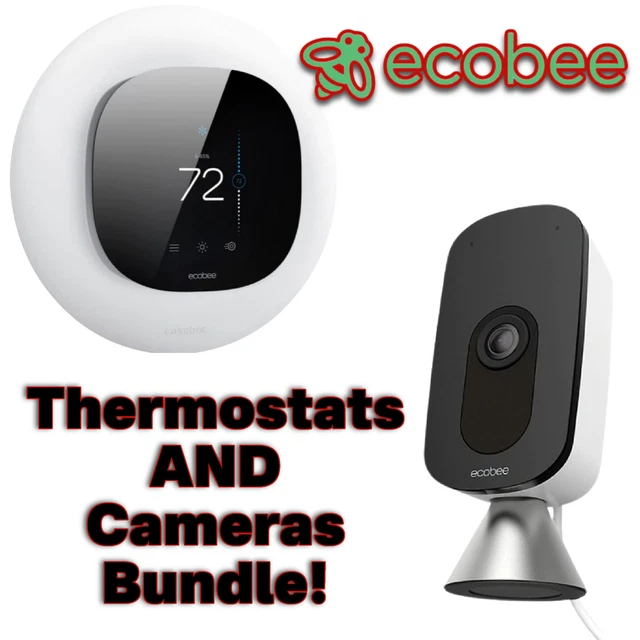 2-Ecobee Smart Camera with Voice Control EB-SCV01 & 3-Ecobee Lite 3 Thermostats
