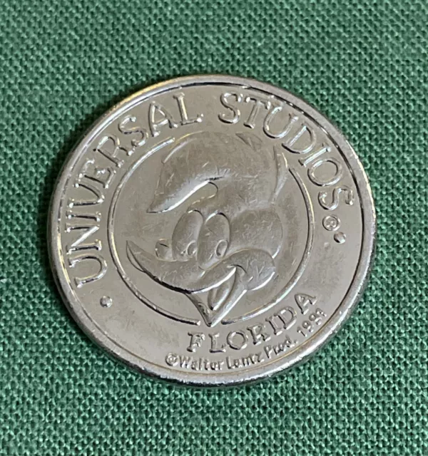 1991 Universal Studios Woody Woodpecker NAMCO Arcade Game Token