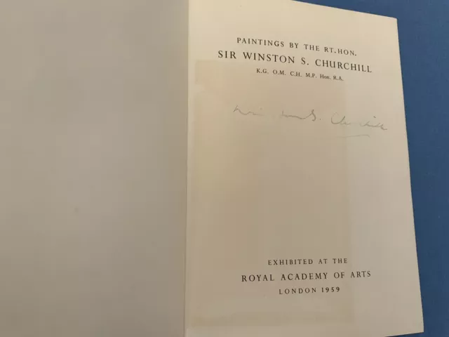 Prime Minister Sir Winston Churchill - Signature In A Book of His Paintings