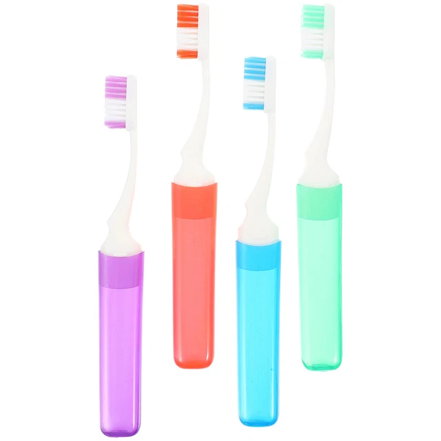 4 PIEZAS Cepillo de dientes suave bistel para camping limpieza portátil cepillo de dientes hogar