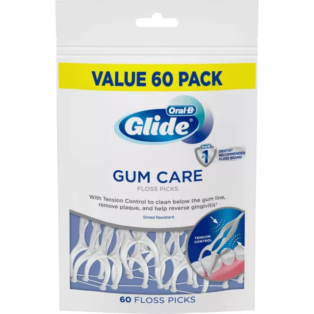 Oral-B Glide Dental Floss Picks Gum Care - 60 Ct