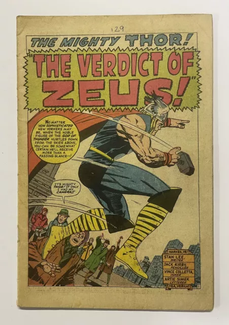 Thor #129. June 1966. Marvel. Pr (Coverless). 1St App Of Artemis & Hephaestus!