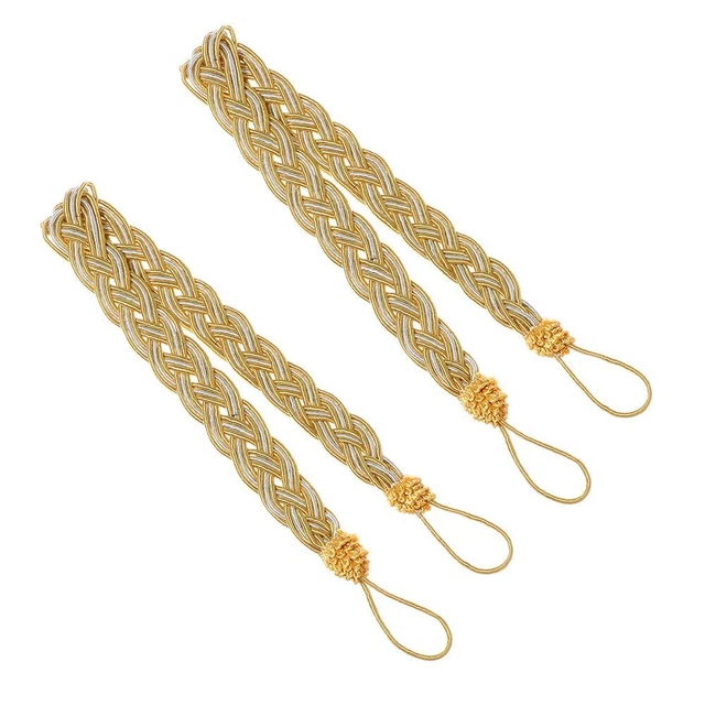 Practical Hold Curtain Holder Rope Braided Tiebacks Satin Voile Strap Tie Backs