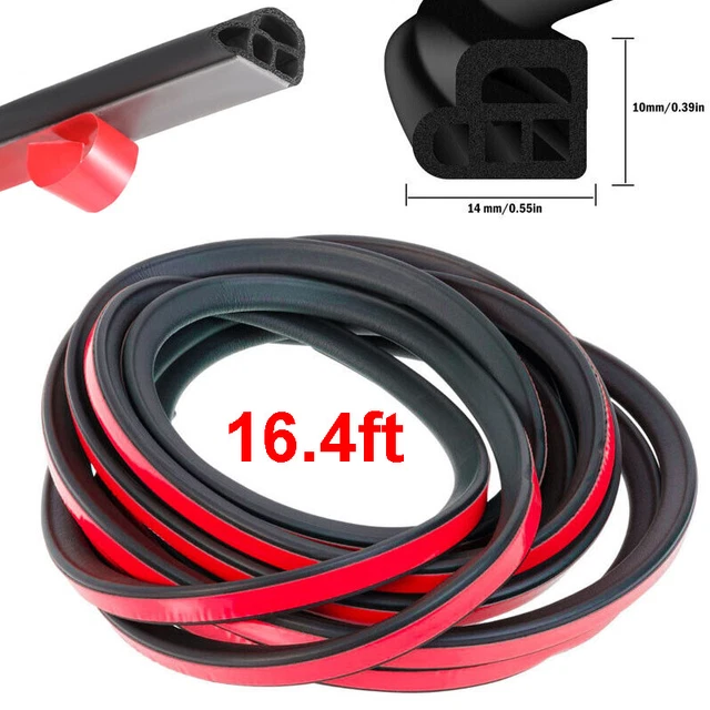 16.4ft Universal Weatherstrip L-Shape Car Door Rubber Weather Seal Hollow Strip