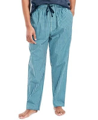 Nautica Mens Gingham Pajama Pants Star Sapphire XL TURQ/AQUA Size XLARGE S/S