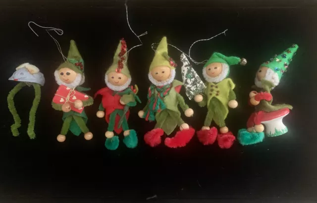 Vintage Set Of 5 Christmas Japan Pipe Cleaner Ornaments 💥Free Shipping💥