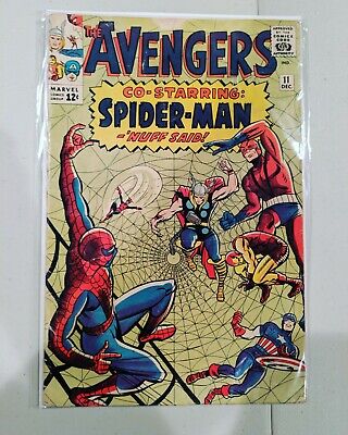 Avengers #11 1964 FN 5.0-6.0 Spiderman Crossover!! Marvel Comics