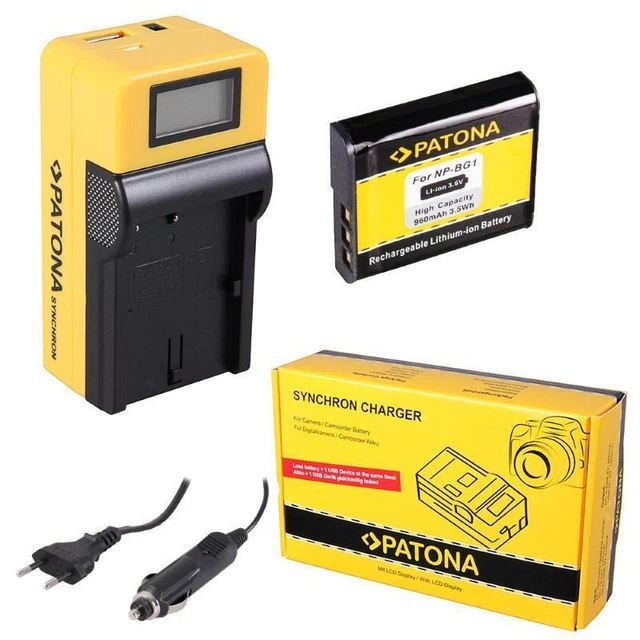 Batería PATONA + Cargador Synchron LCD para Sony DSC-HX20, DSC-HX20V