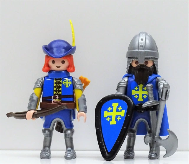 2 Figurines Playmobil Templier Croisé – Pour Jérusalem, Ordre Des Croisés, Custom