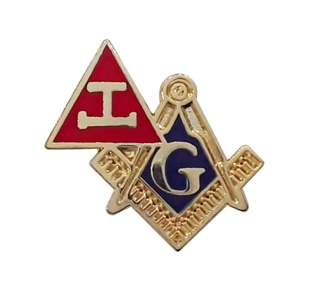 Masonic Craft and Royal Arch Square & Compass and Triple Tau Lapel Pin LP 88