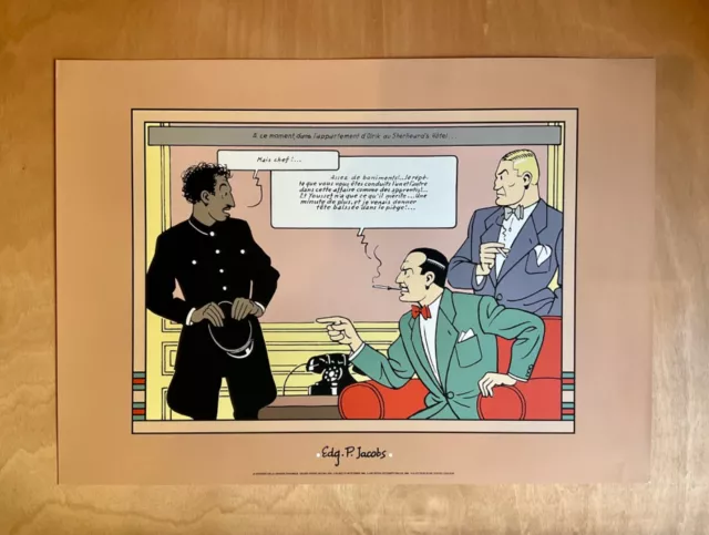 Sérigraphie Jacobs Blake Et Mortimer Le Mystère De La Grande Pyramide 50X70 Tbe