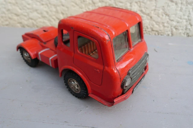 Camion Militaire Joustra Vintage - Tôle Mécanique Simca Cargo - Jouet Ancien France Années 60