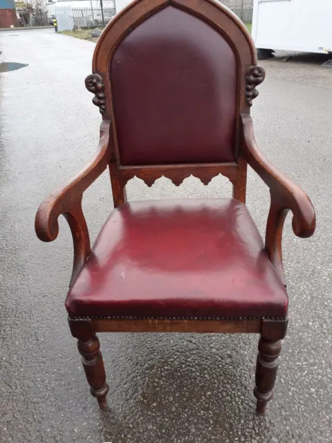 antique Oak Throne Chair