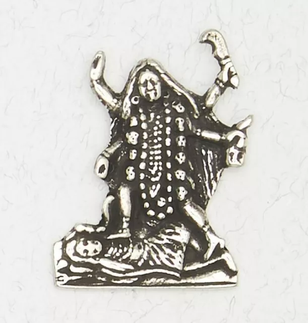 Kali Goddess Pewter Ancient Hindu Deity Silver Pendant Jewelry