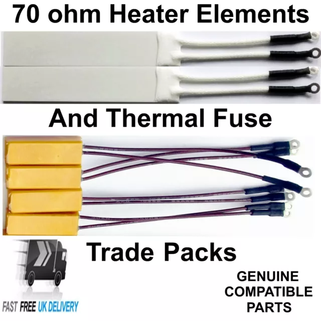 GHD Heater Elements 70 ohm and Thermal Fuse BULK TRADE PACKS FROM 15 TO 150 PCE