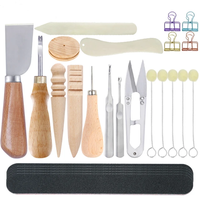 Herramientas de trabajo artesanales de cuero kits de esquí para principiantes biselador lana Daubers hágalo usted mismo