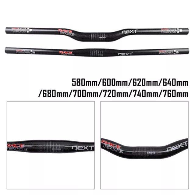 Race Face NEXT 3k Matte Carbon Fiber Handlebar 31.8mm Riser/Flat Bar For MTB