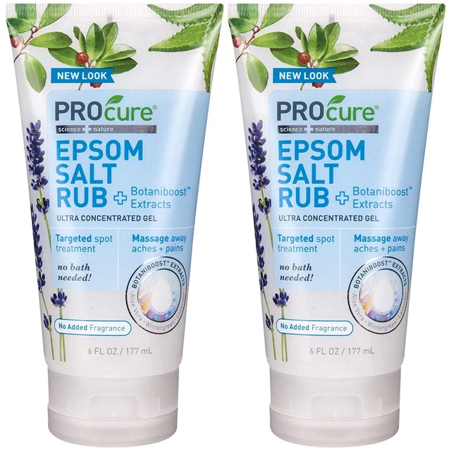 ProCure Epsom Salt Rub Gel with Aloe Vera, 6 Ounce Tube, 2 Count