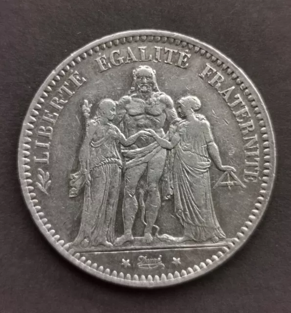Moneta argento 5 franchi Hercules 1876 Francia  silver Coin monnaie France