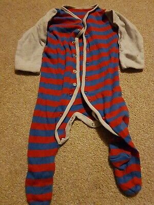 Mothercare 3-6 Month Stripy Blue Red Baby Boy Suit Babygrow