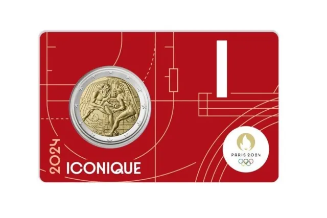 Francia 2 Euro 2024 Conm.j.olimpicos Paris 2024 - En Coincard Rojo -