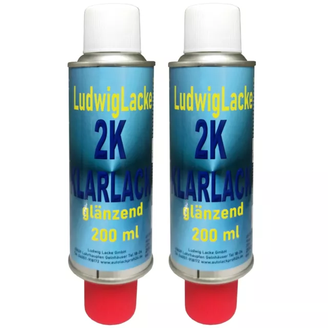 2 Spray 2K Spécial Vernis Transparent 200ml Très Brillant Résistant À L'Essence