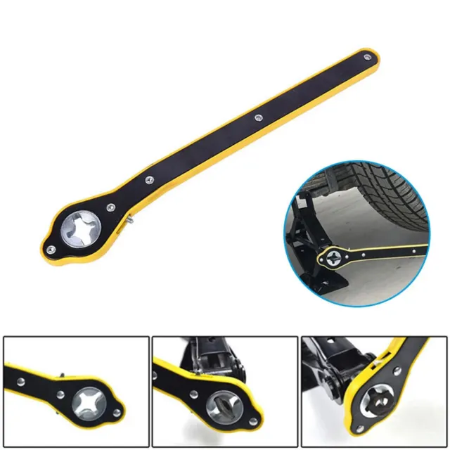 1x Car Jack Ratchet Wrench Tire Wheel Lug Wrench Hand Tool Auto Accessories 34cm