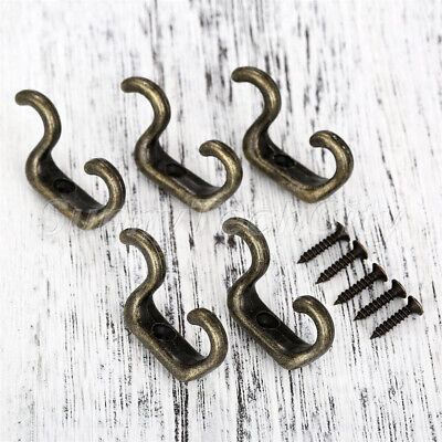 10x Vintage Wall Mounted Hooks Coat Rack Clothes Hat Hangers Robe Holder Rail