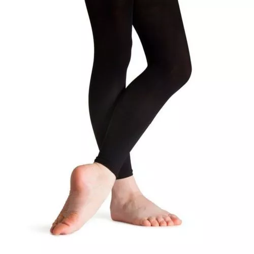 GIRLS CHILDREN'S DANCE Footless Tights Opaque With Spandex Black