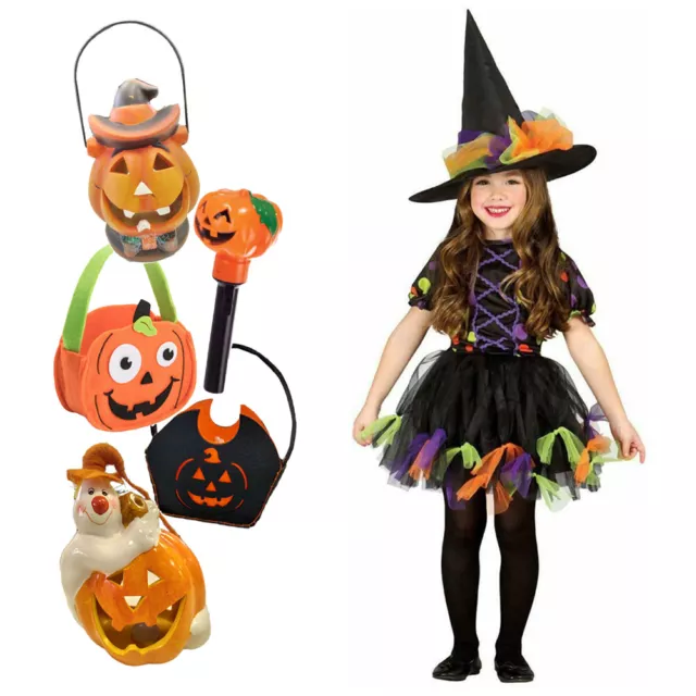 Guirca Costume Strega Bambina Gonna Tulle Cappello Incluso con omaggio Halloween