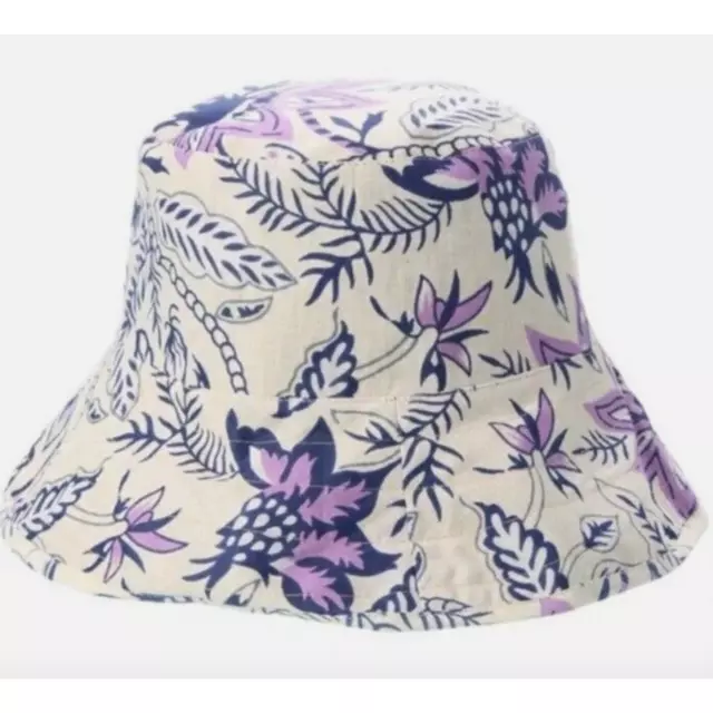 NEW! Hat Attack Women's Printed Floral Bucket One Size Blue Summer Beach $80