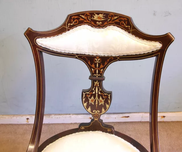 Antique Victorian Inlaid Mahogany Occasional Chair 2