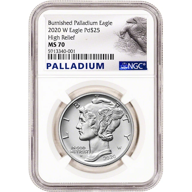 2020 W American Palladium Eagle Burnished 1 oz $25 NGC MS70