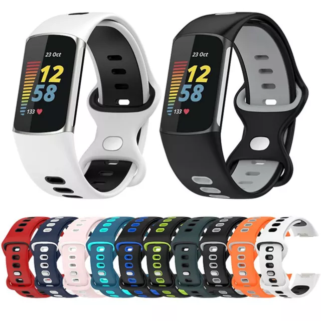 Bracelet de montre de sport en silicone de remplacement pour Fitbit Charge 5 / 6