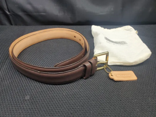 UNUSED COACH British Tan Belt 7600 / 44" / 110 cm w/ Brass Hardware