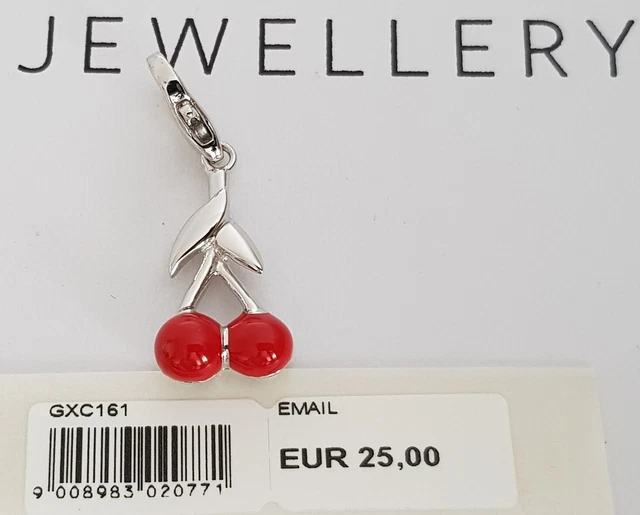 GOOIX CHARM Silber 925 er Charms Anhänger Kirsche Emaille rot NEU 188