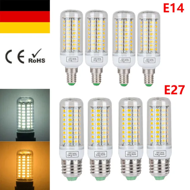 4/8x E27 E14 LED Glühbirne Birne Mais Licht Leuchtmittel 5730 SMD Warm/Kalt Weiß