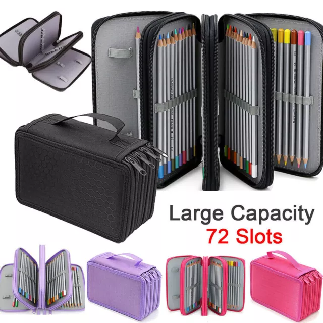 Large Capacity Pen Pencil Case Stationery Pouch Bag Case School Box Organizer UK