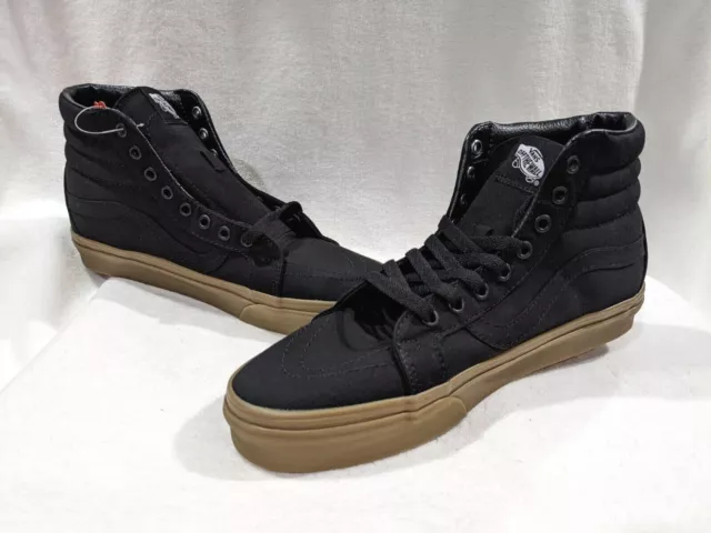 Vans Men's SK8 Reissue Black/Gum Canvas Hi Top Sneakers - Assorted Sizes NWB
