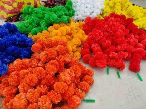 50 PC LOT Marigold Garland Decorations Vine Artificial wedding Colorful Flower