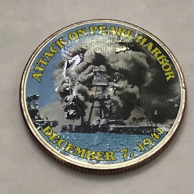 Colorized Kennedy half dollar.ATTACK ON PEARL HARBOR DECEMBER 7, 1941 #54