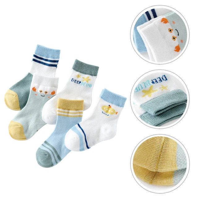 5 paia BABY Middle Tveved Mesh Sock Calzino traspirante Baby Sock Durevole Baby