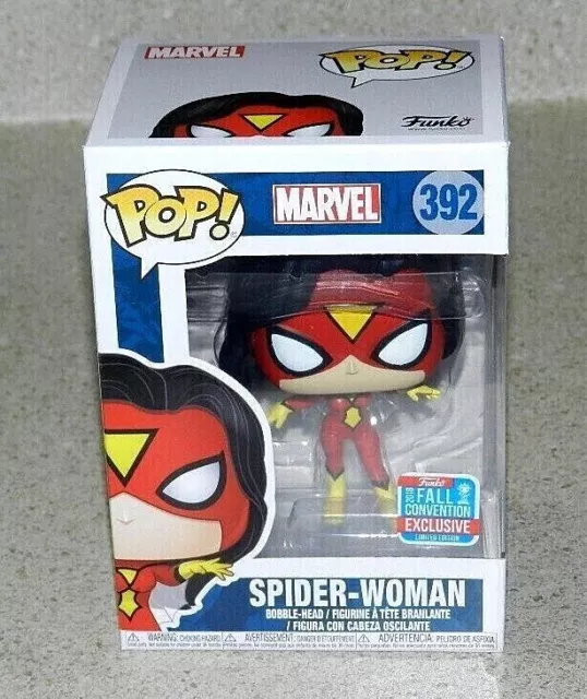 FUNKO POP SPIDER-WOMAN NYCC EXCLUSIVE #392 w/POP PROTECTOR MARVEL NICE BOX COMIC