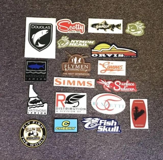 18 FLY FISHING Stickers #18D Orvis Simms Lamson Umpqua Scotty